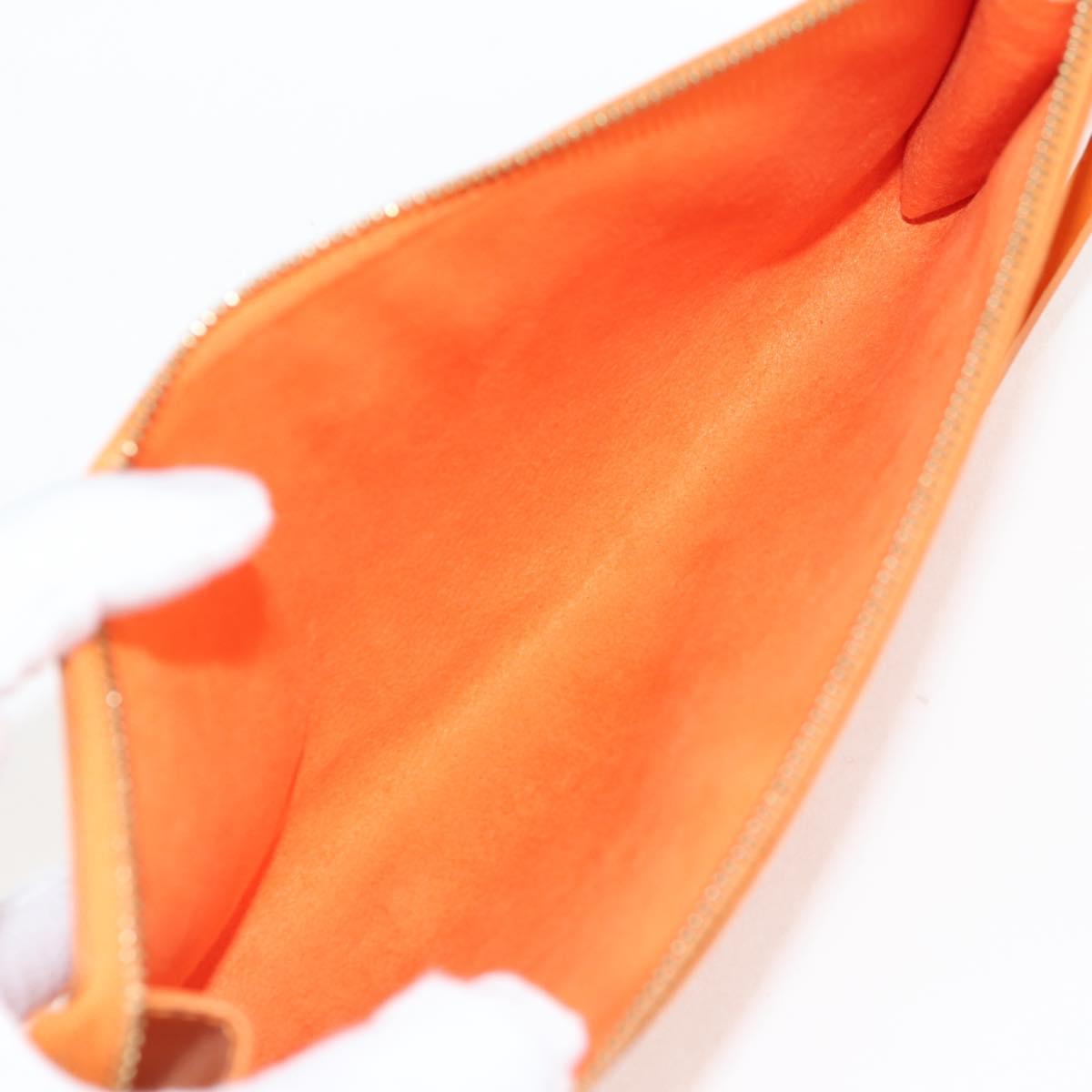 Louis Vuitton Pochette Accessoire, Orange, Leather, clutch