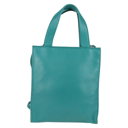 Prada Triangle Logo, Blue, Leather, handbag