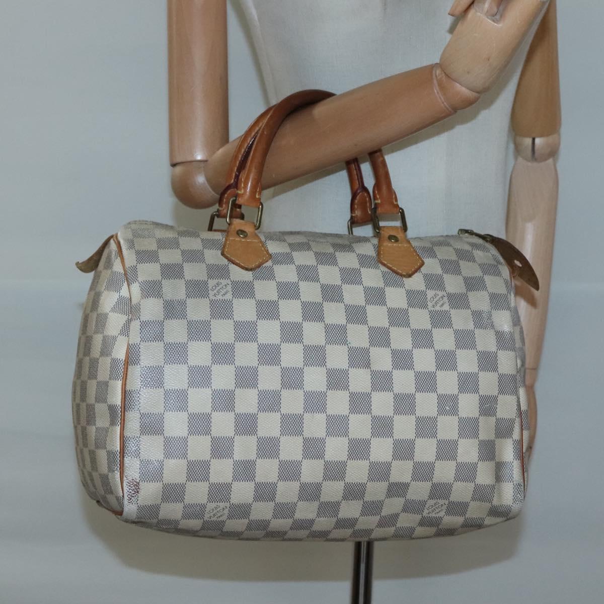 Louis Vuitton Speedy 30, White, Canvas, handbag