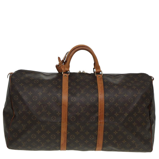 Louis Vuitton Keepall 60, Brown, Canvas, travel