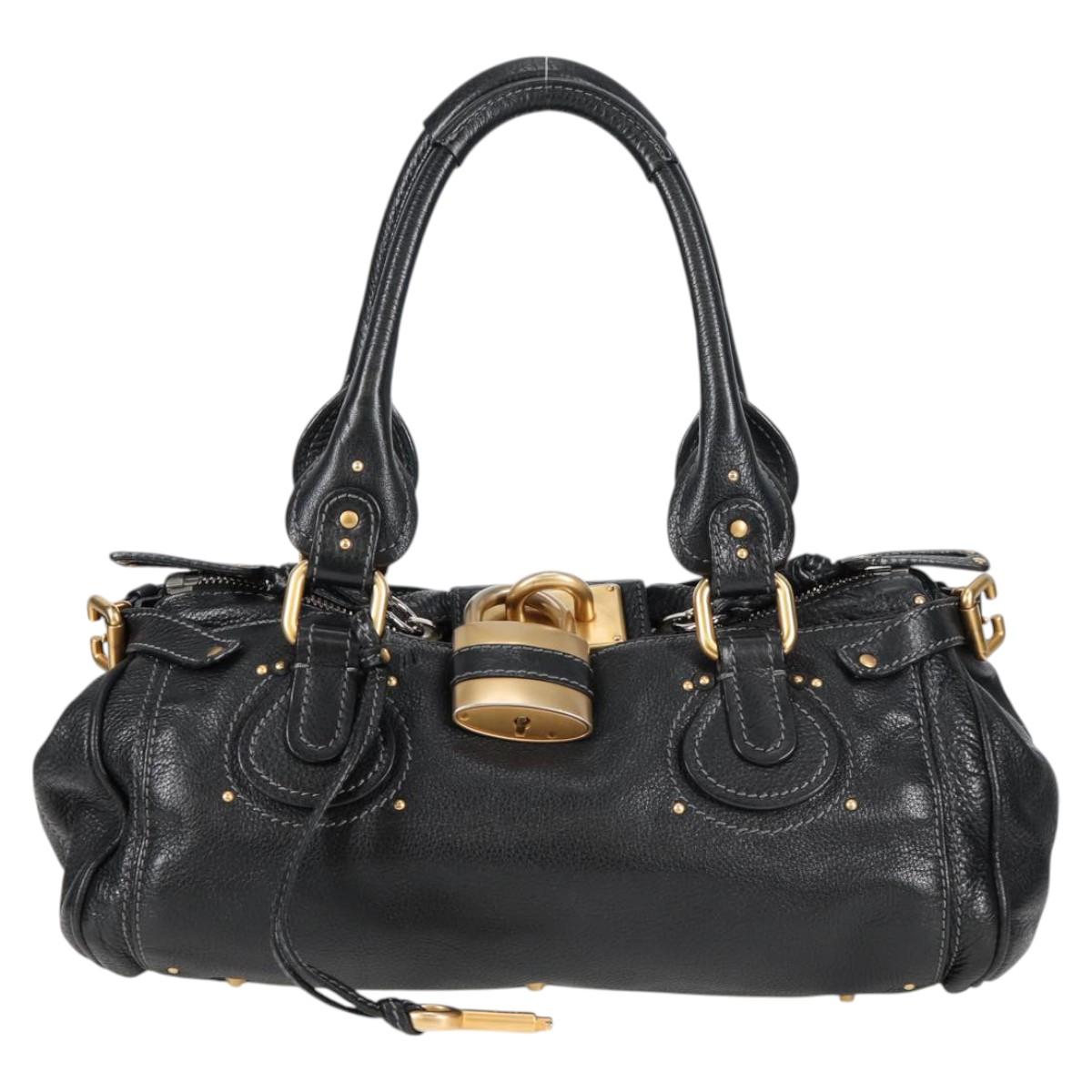 Chloé Paddington, Black, Leather, handbag