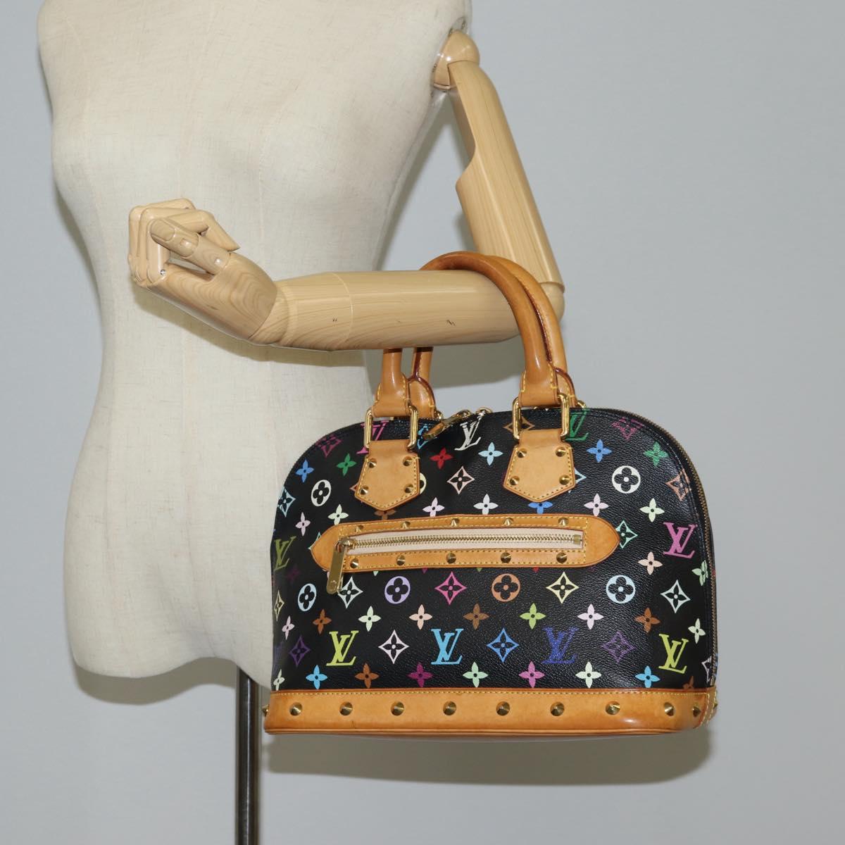 Louis Vuitton Alma, Black, Canvas, handbag