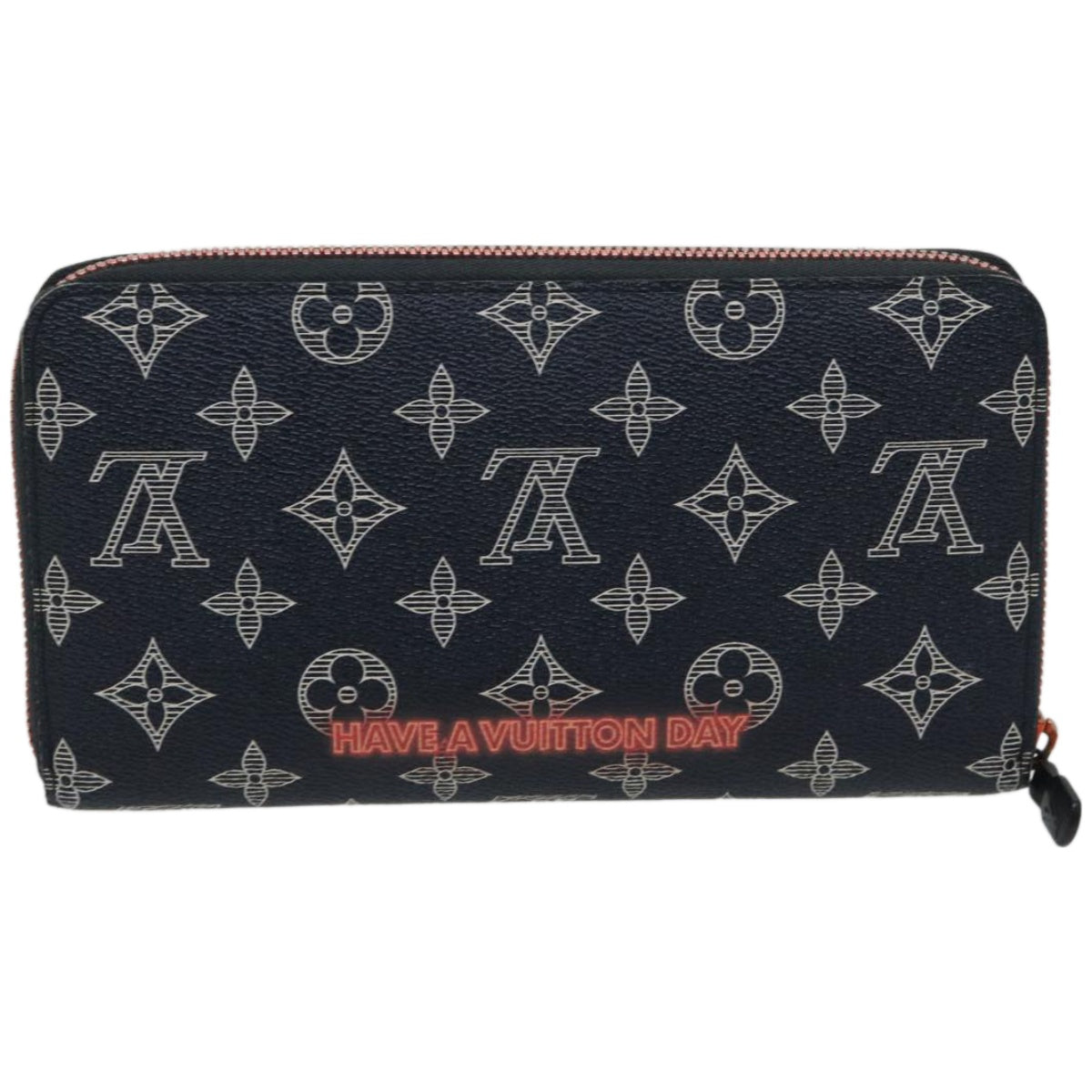 Louis Vuitton Zippy organizer, Black, Canvas, wallet