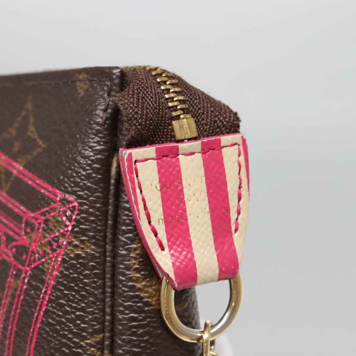 Louis Vuitton Mini Pochette Accessoires, Brown, Canvas, clutch