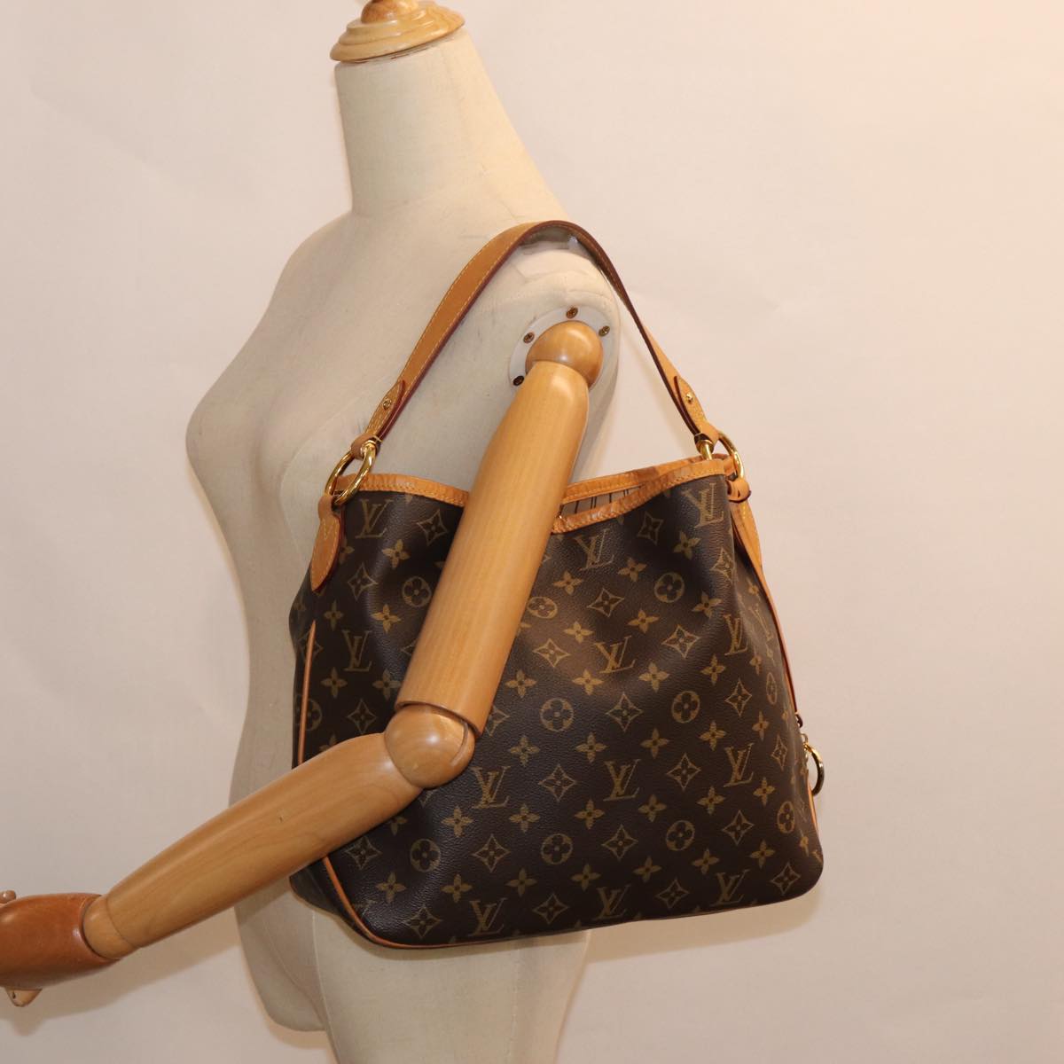 Louis Vuitton Delightful, Brown, Canvas, shoulder