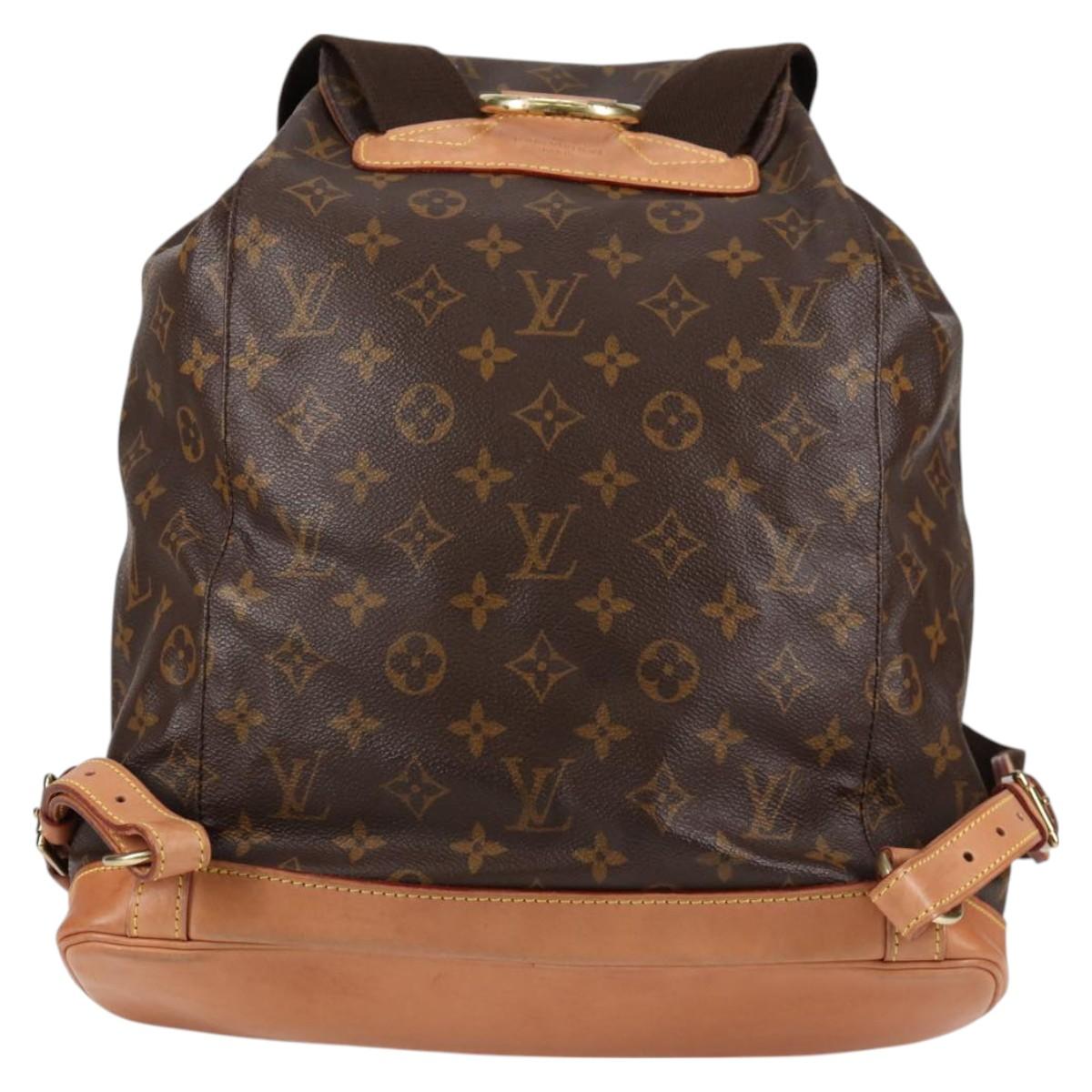 Louis Vuitton Montsouris GM, Brown, Canvas, backpack