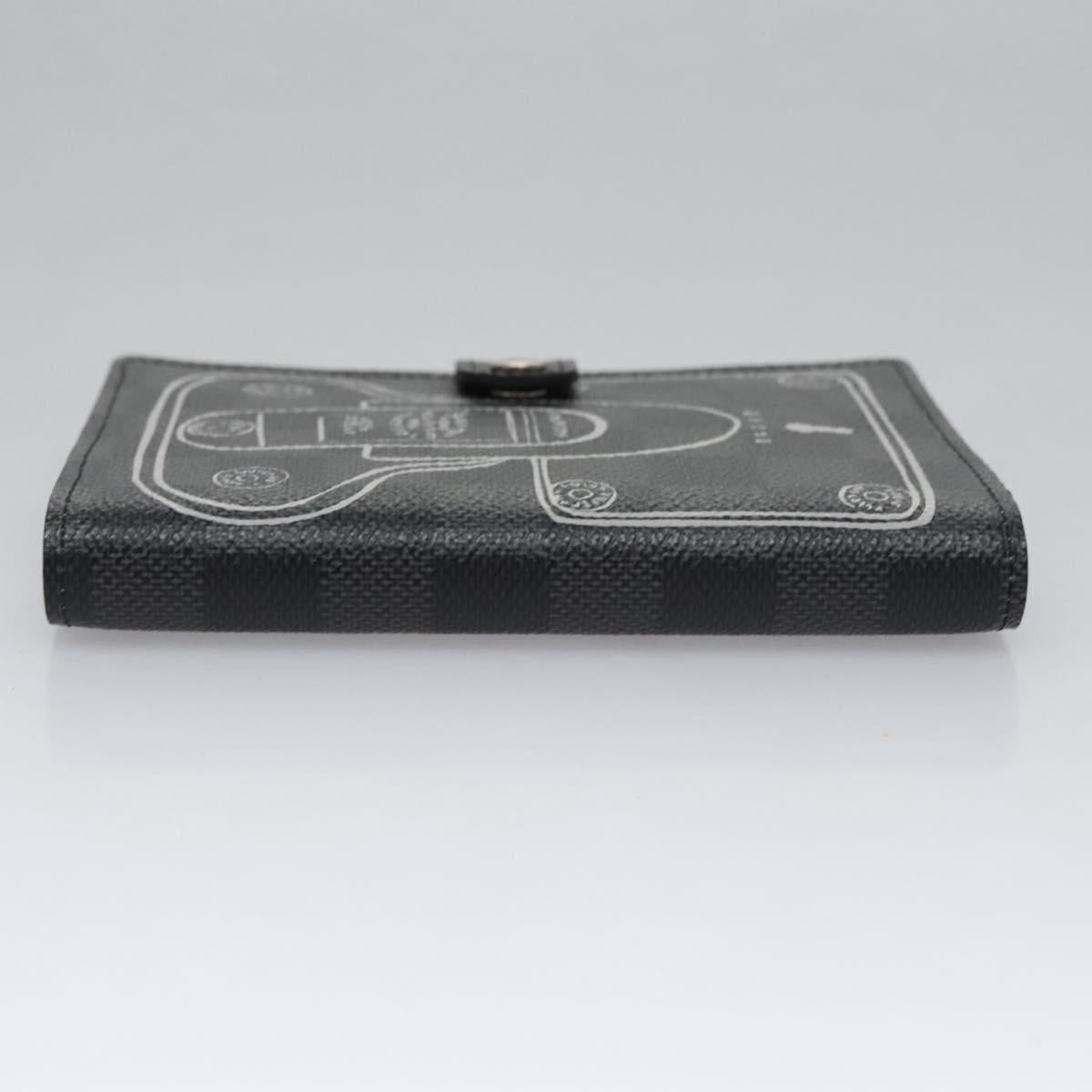 Louis Vuitton Agenda PM, Black, Canvas, wallet