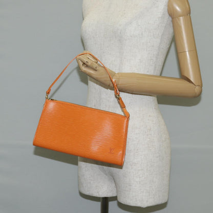 Louis Vuitton Pochette Accessoire, Orange, Leather, clutch