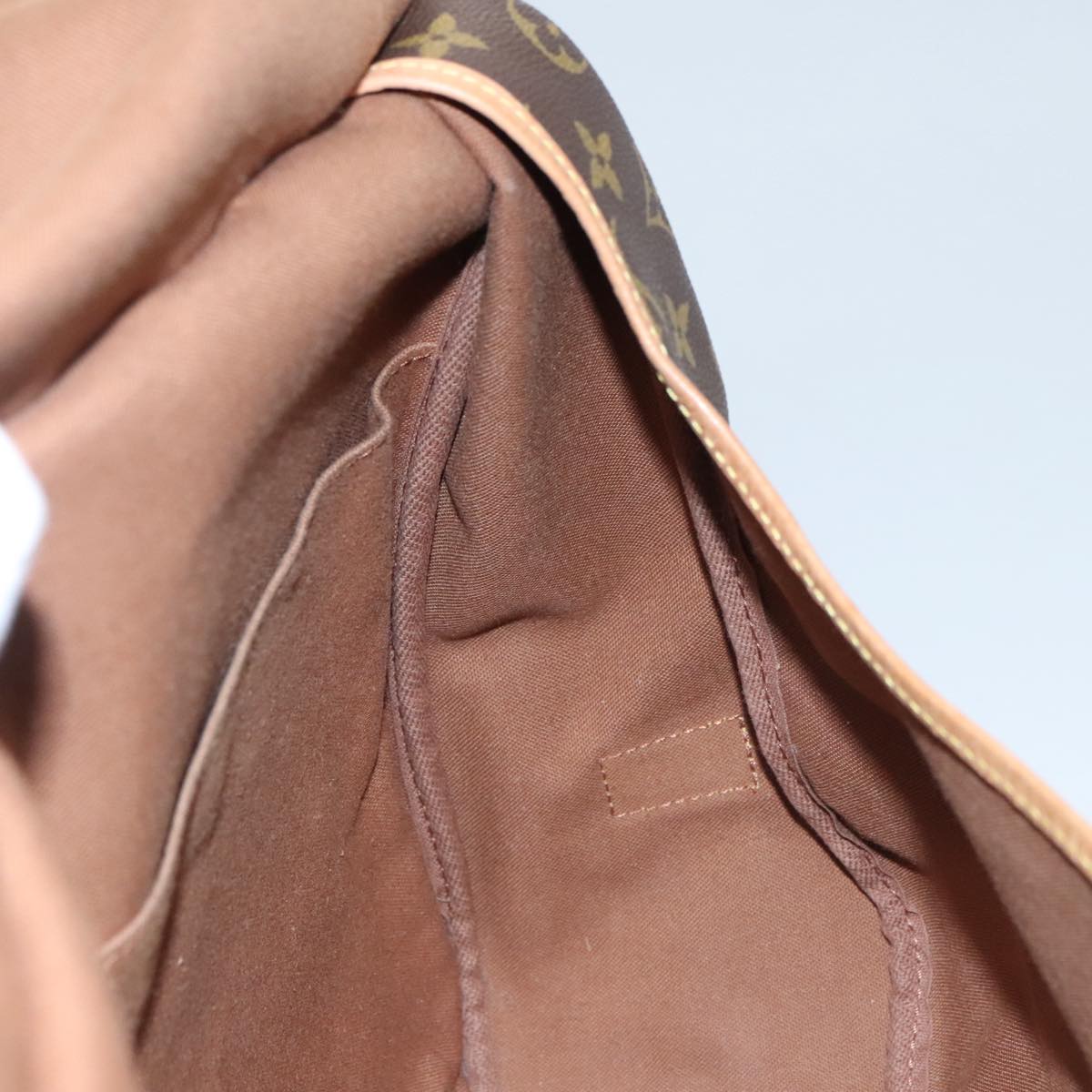 Louis Vuitton Saumur 43, Brown, Canvas, shoulder
