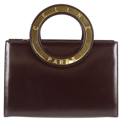 Céline Logo du cercle, Brown, Leather, handbag