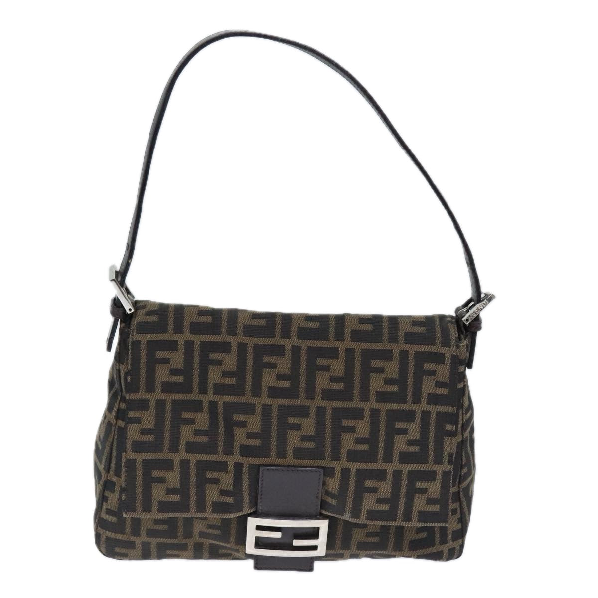 Fendi Mamma Baguette, Brown, Canvas, shoulder