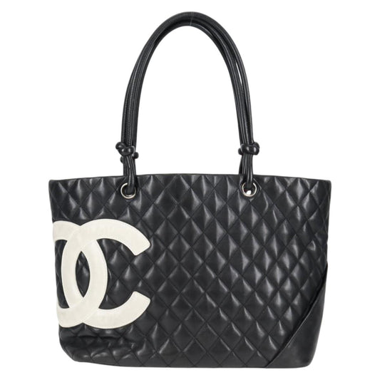 Chanel Cambon, Black, Leather, handbag
