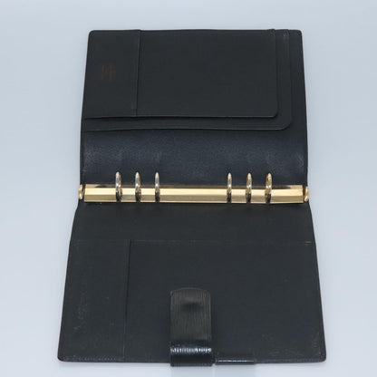 Louis Vuitton Agenda cover, Black, Leather, wallet