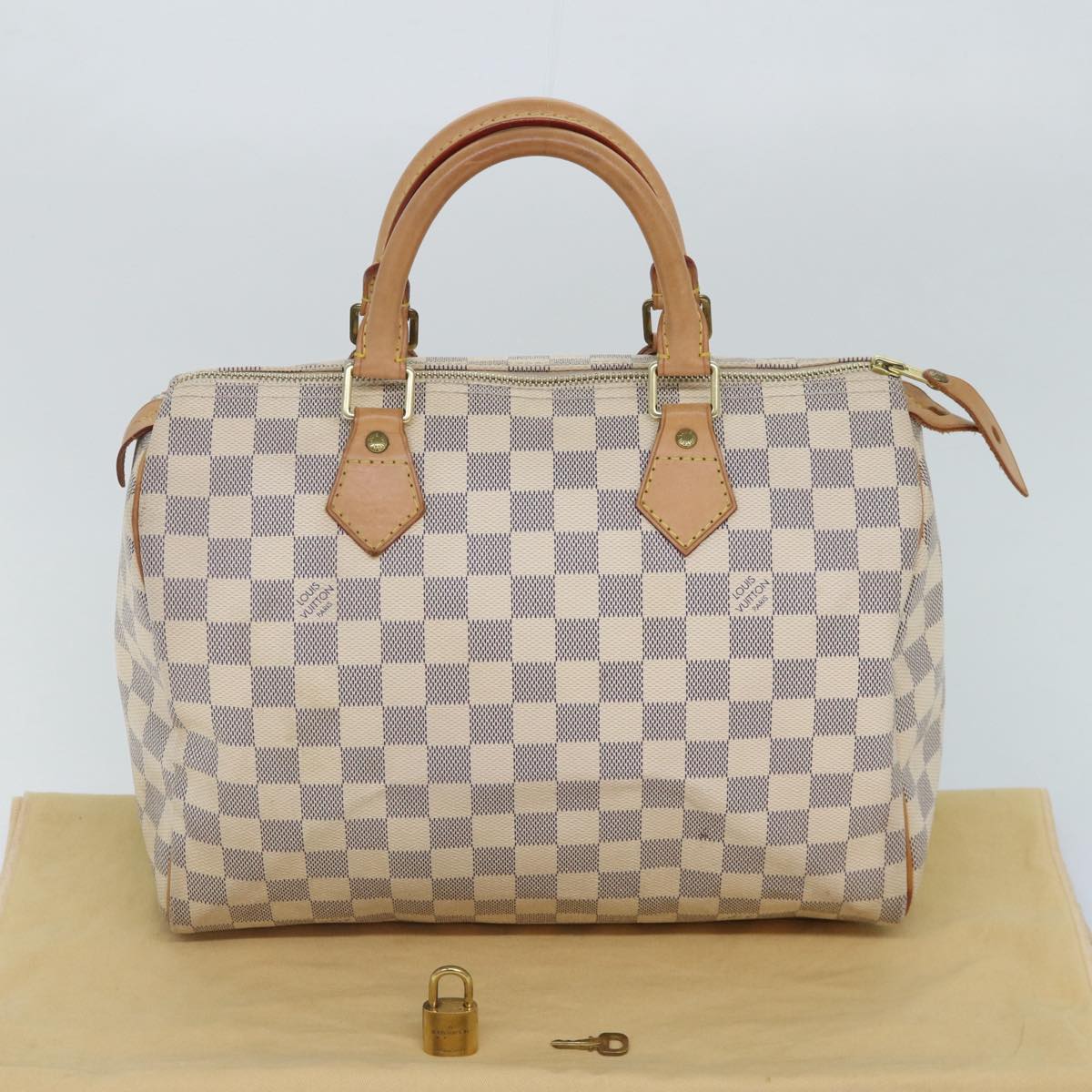 Louis Vuitton Speedy 30, Beige, Canvas, handbag