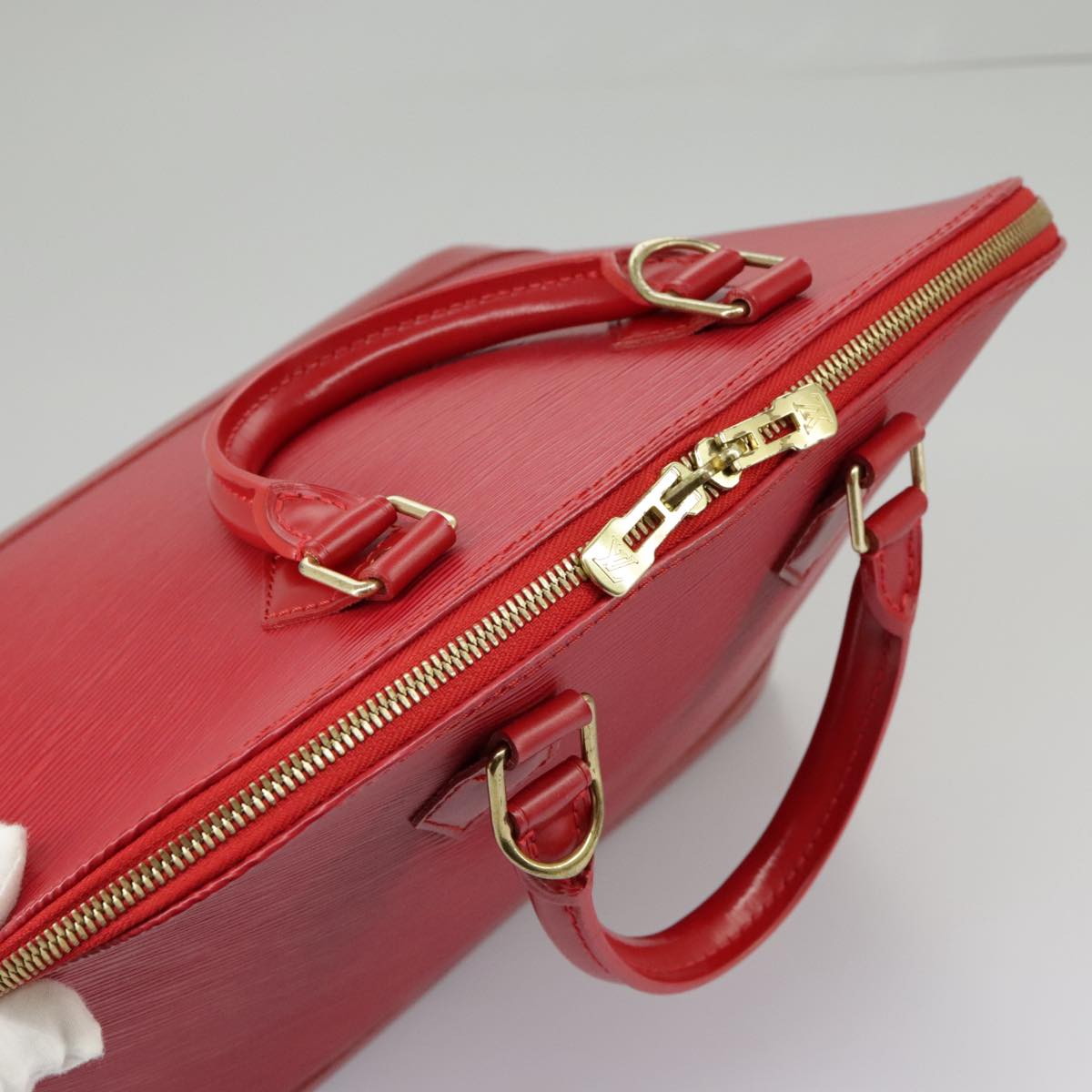 Louis Vuitton Alma, Red, Leather, handbag