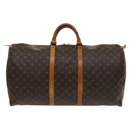 Louis Vuitton Keepall 60, Brown, Canvas, travel