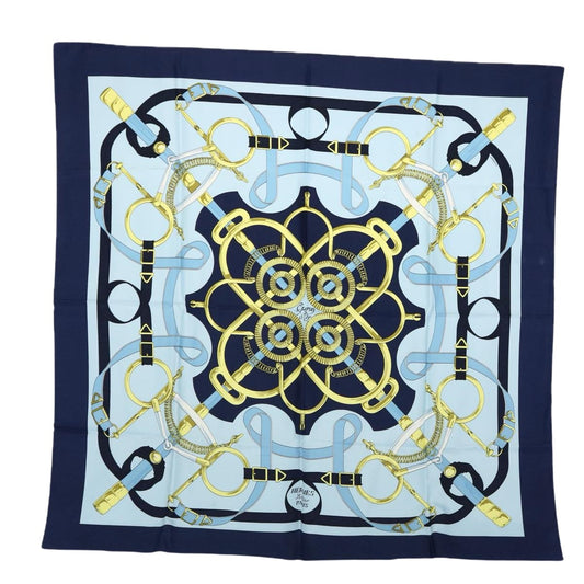 Hermès Carré 90, Navy, Silk, scarf