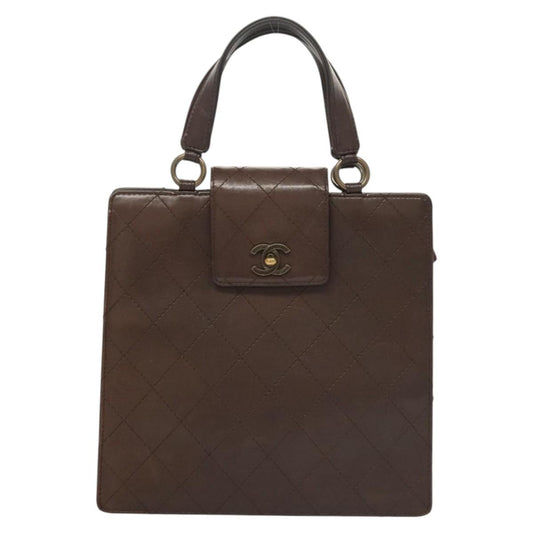 Chanel Coco Mark, Brown, Leather, handbag