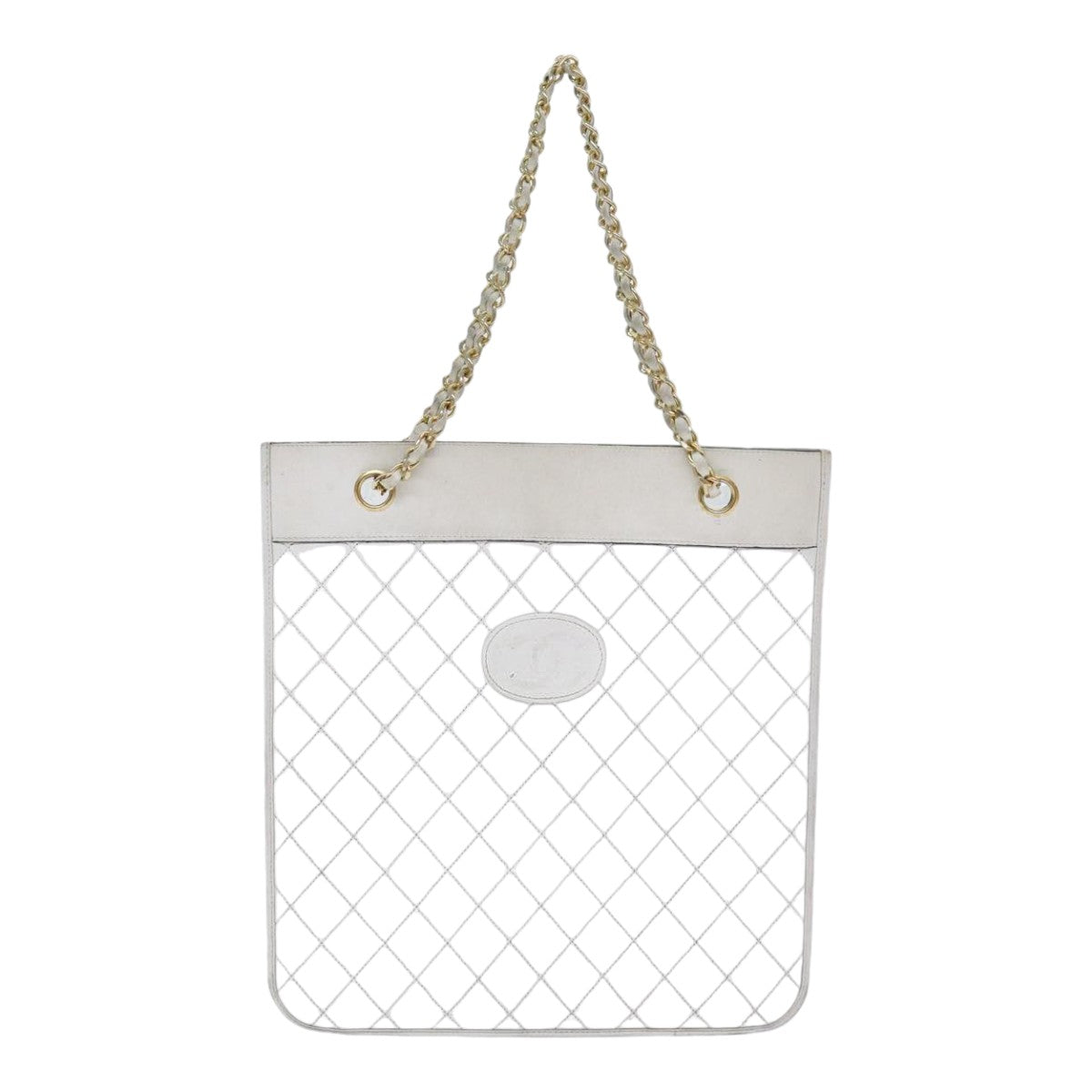 Chanel Matelassé, White, Leather, shoulder