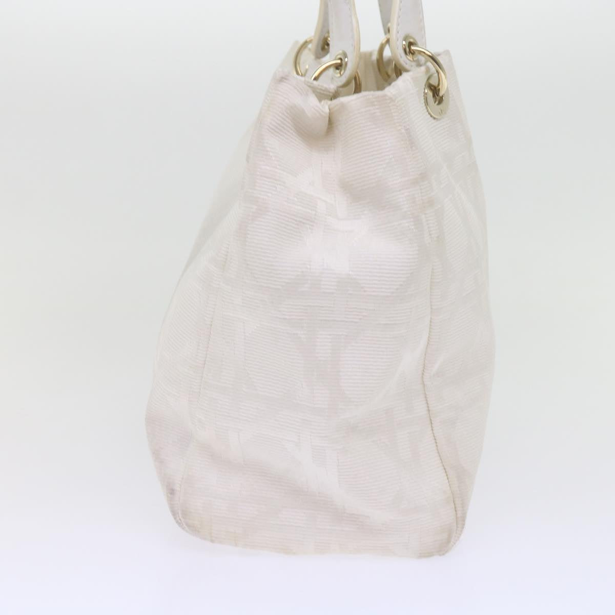 Dior Lady Dior, White, Canvas, handbag