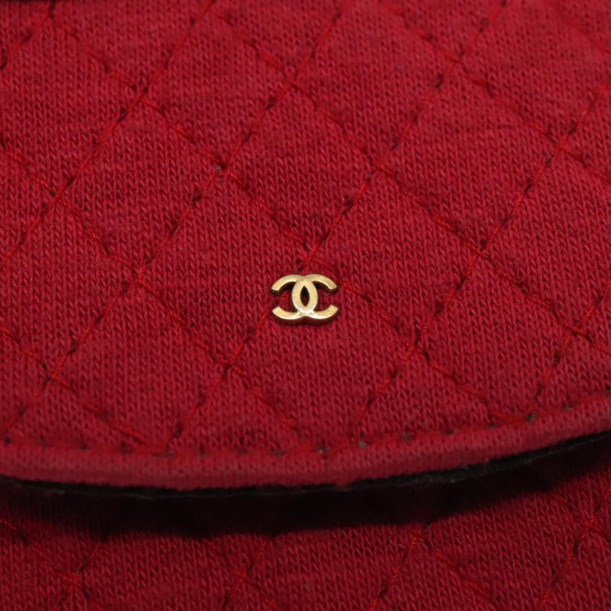 Chanel Matelassé, Red, Cotton, clutch