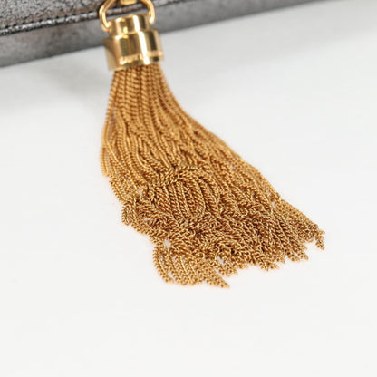 Saint Laurent Kate, Silver, Leather, shoulder