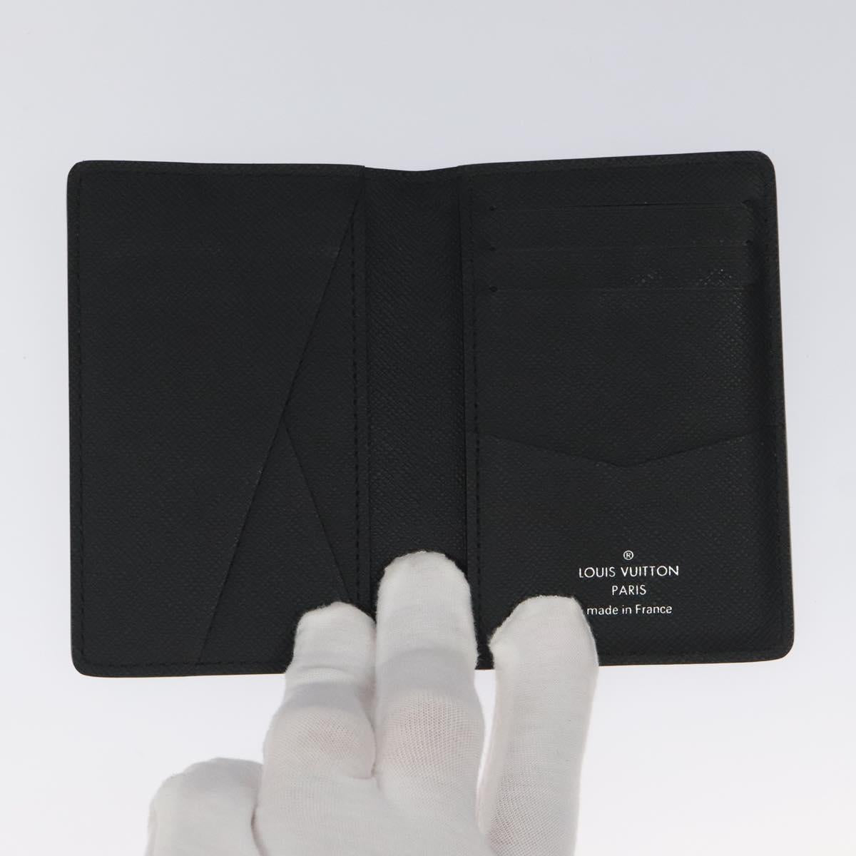 Louis Vuitton Pocket Organizer, Black, Canvas, wallet