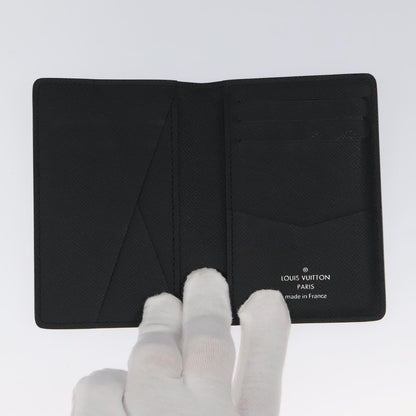 Louis Vuitton Pocket Organizer, Black, Canvas, wallet