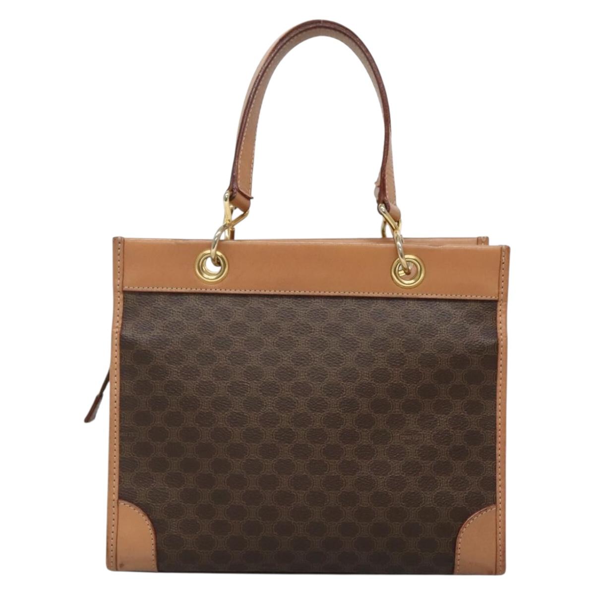 Celine Macadam Shoulder Bag Canvas, BROWN, CANVAS, Shoulder bag