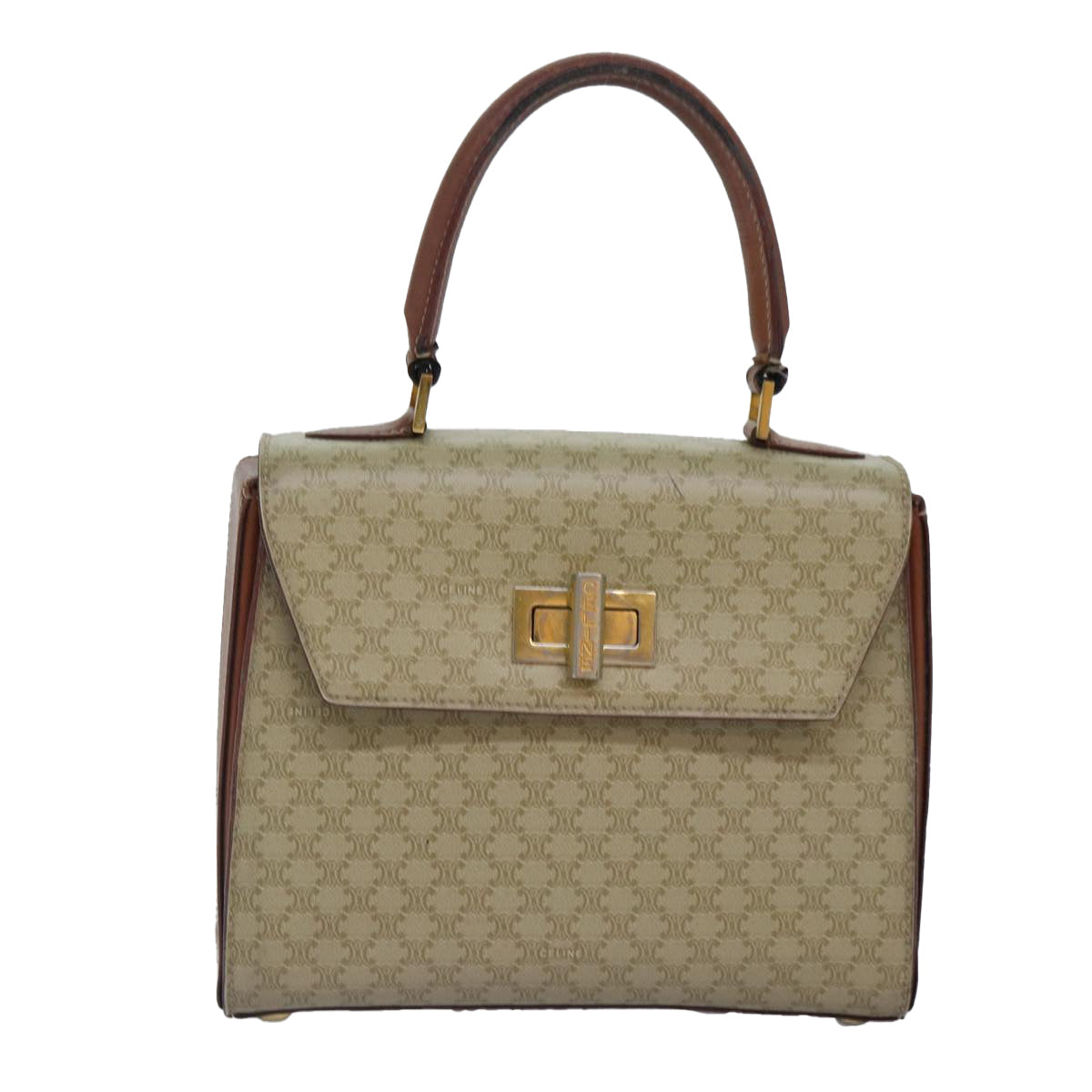 Céline Macadam, Beige, Canvas, handbag