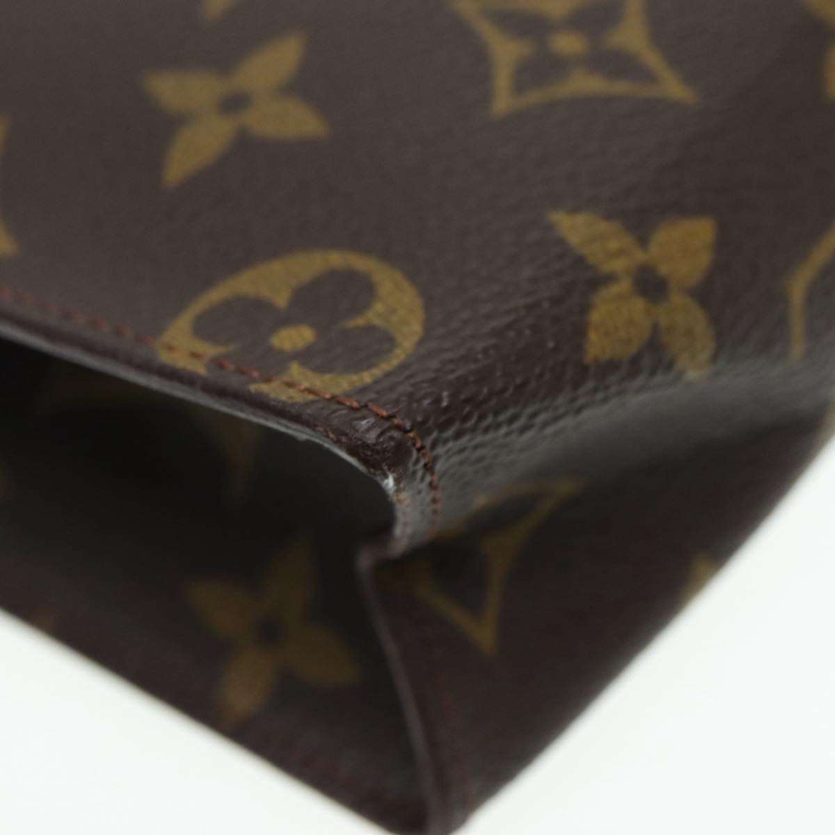 Louis Vuitton Poche Toilette, Brown, Canvas, clutch