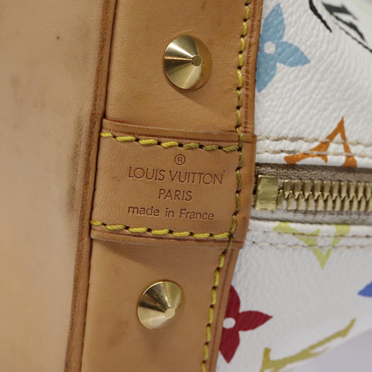 Louis Vuitton Alma, White, Canvas, handbag