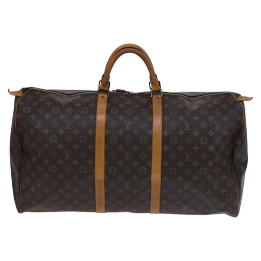 Louis Vuitton Keepall 60, Brown, Canvas, travel