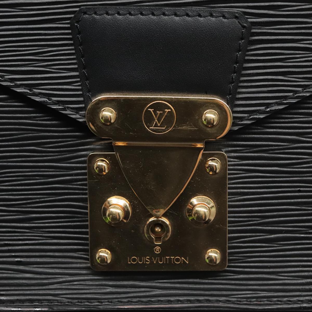 Louis Vuitton Monceau, Black, Leather, briefcase