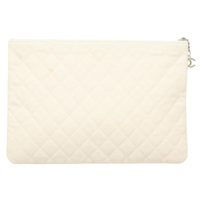 Chanel Coco Cuba, White, Canvas, clutch