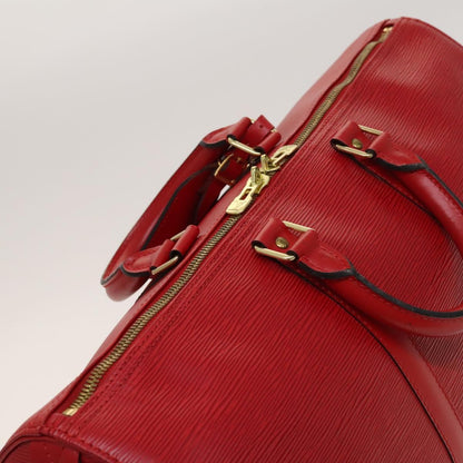 Louis Vuitton Keepall 45, Red, Leather, travel