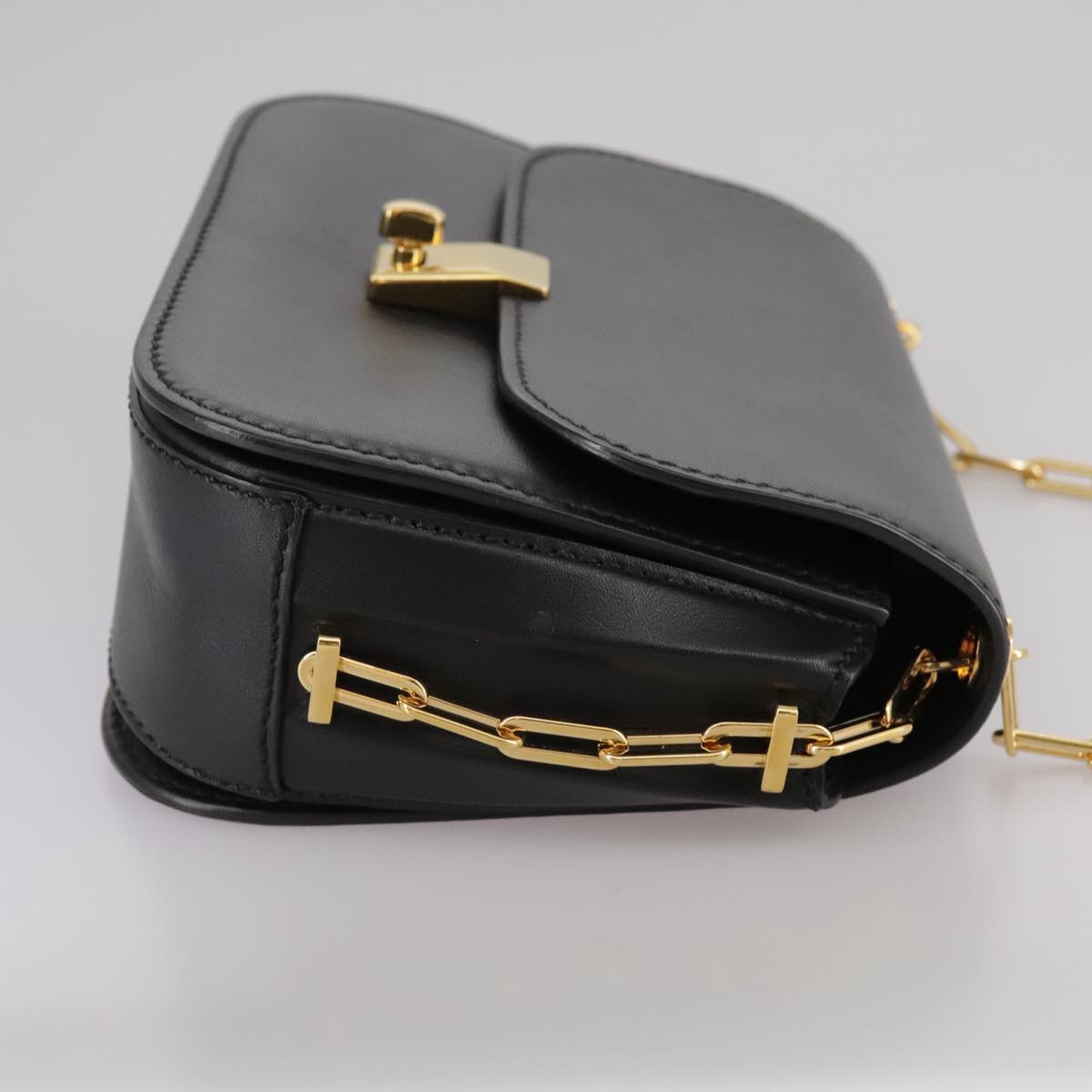 Valentino Garavani, Black, Leather, shoulder