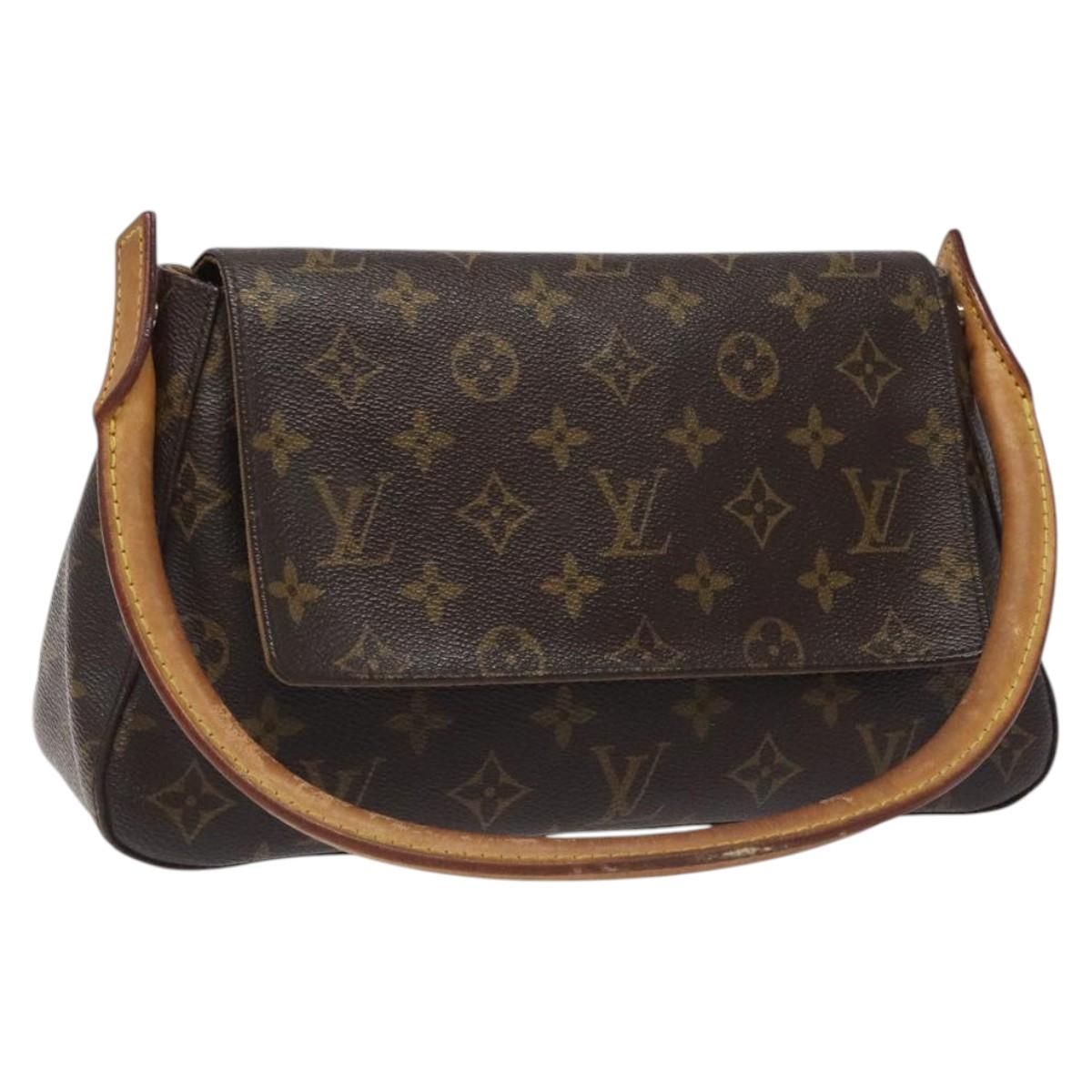 Louis Vuitton Mini looping, Brown, Canvas, shoulder