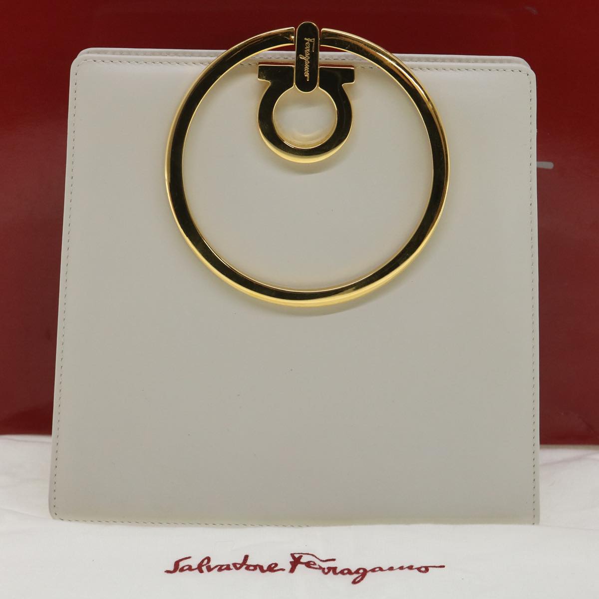 Salvatore Ferragamo, White, Leather, handbag