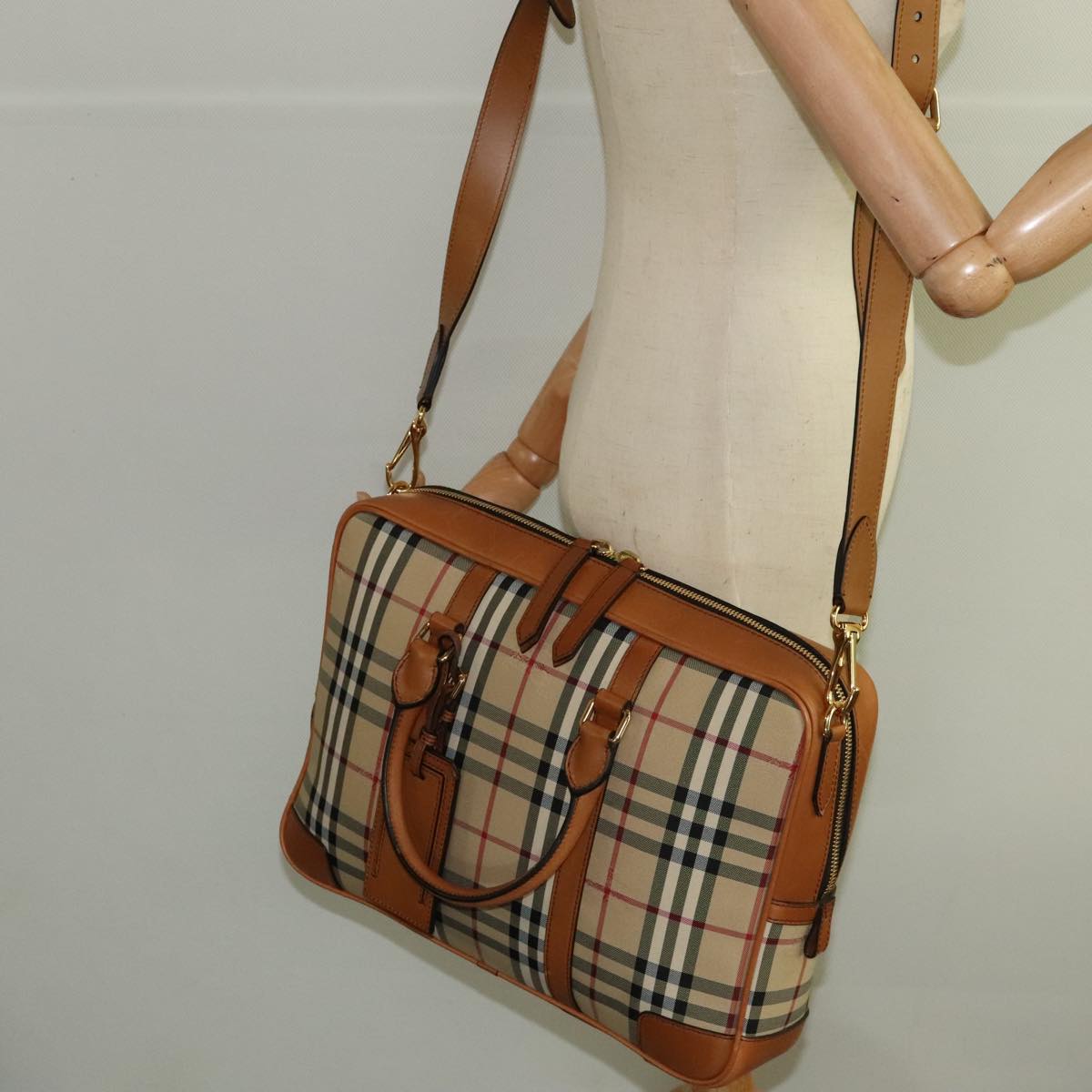 Burberry Nova Check, Beige, Canvas, handbag