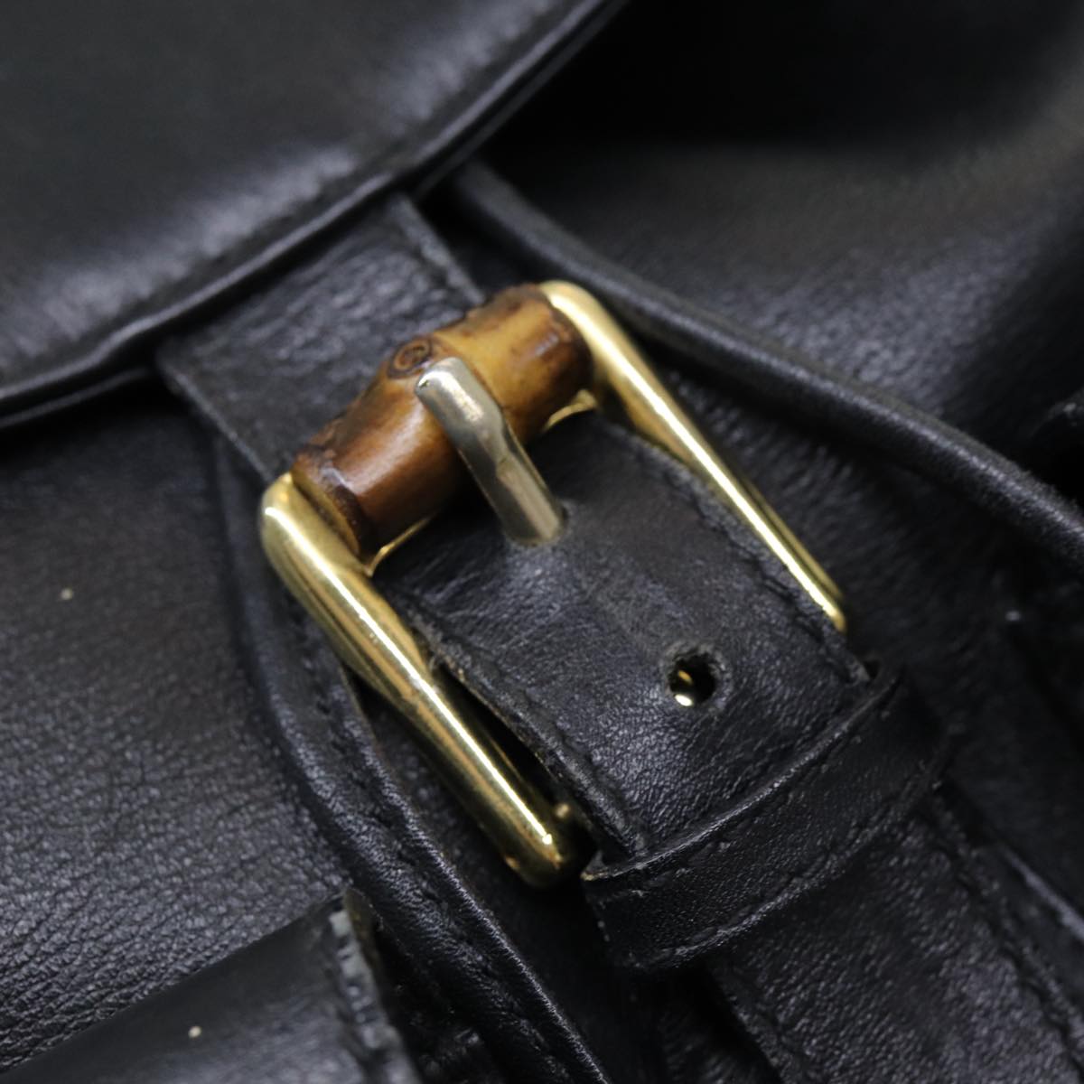 Gucci Bamboo, Black, Leather, backpack
