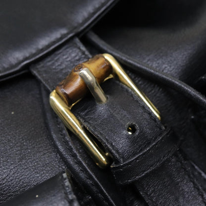 Gucci Bamboo, Black, Leather, backpack