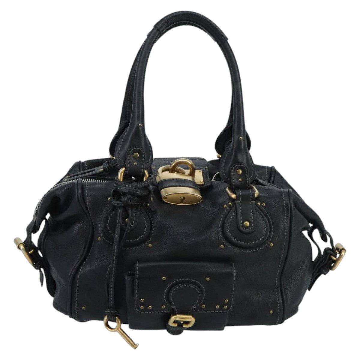 Chloé Paddington, Black, Leather, handbag