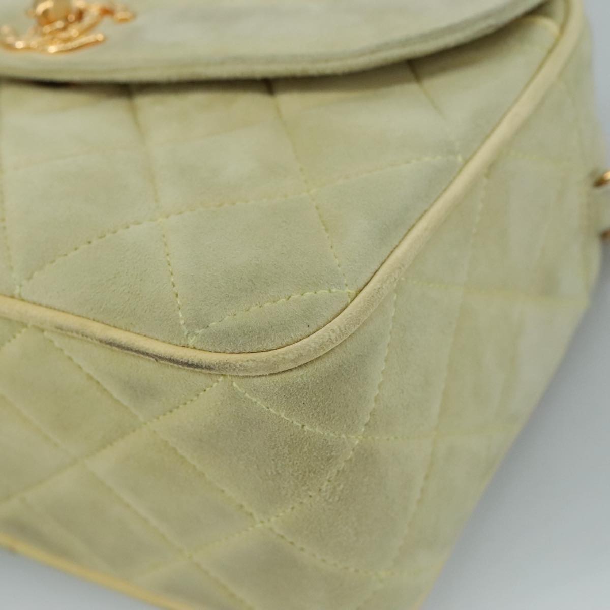 Chanel Diana, Green, Cotton, shoulder