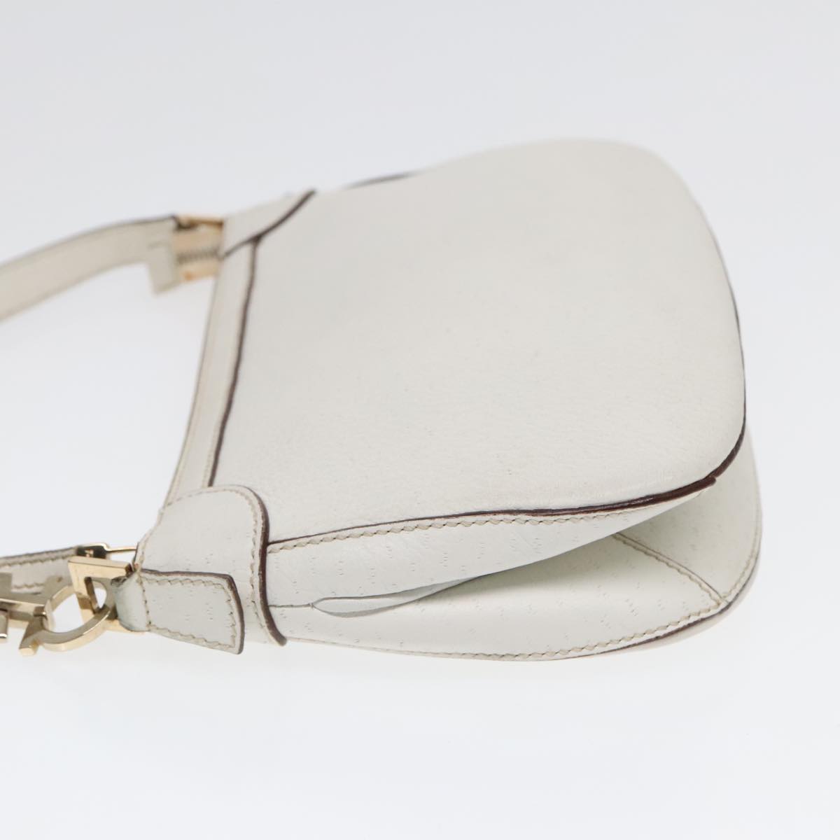 Salvatore Ferragamo, White, Leather, shoulder