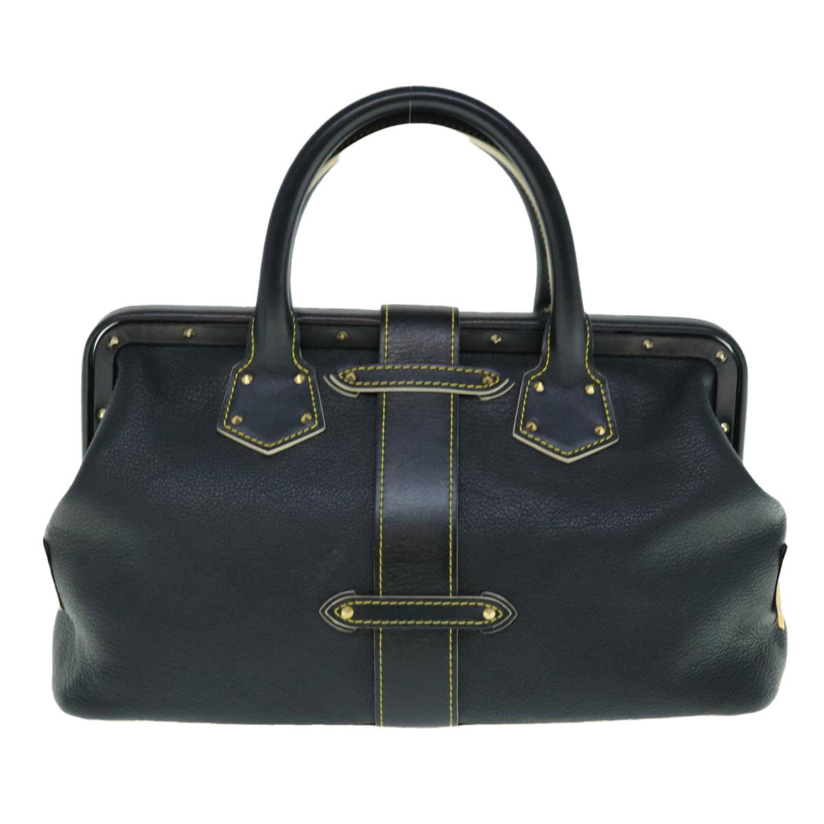 Louis Vuitton Suhali, Black, Leather, handbag