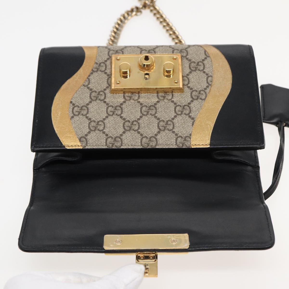 Gucci Padlock, Beige, Leather, shoulder