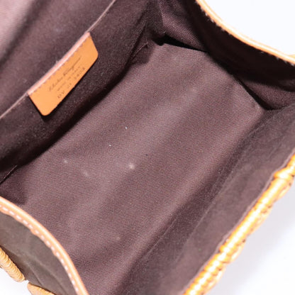 Salvatore Ferragamo Gancini, Brown, Leather, handbag