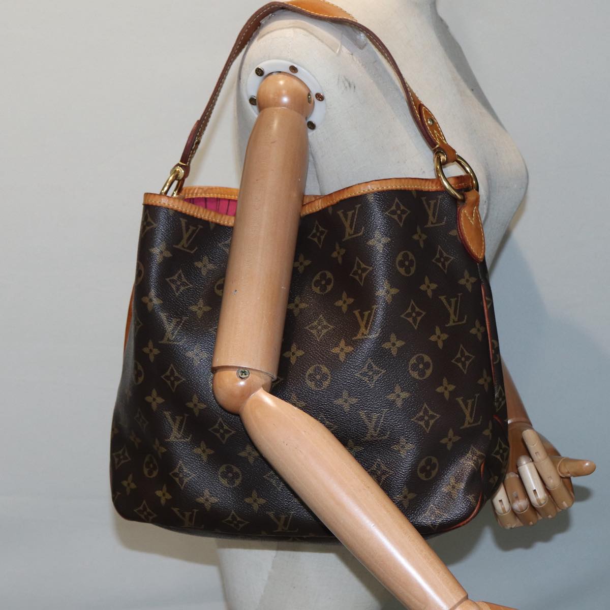 Louis Vuitton Delightfull PM, Brown, Canvas, shoulder