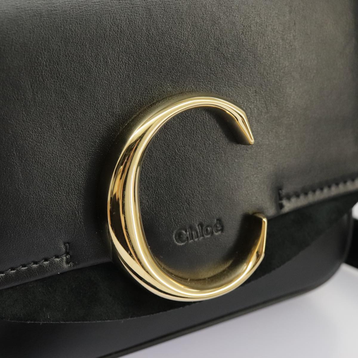 Chloé C, Black, Leather, handbag